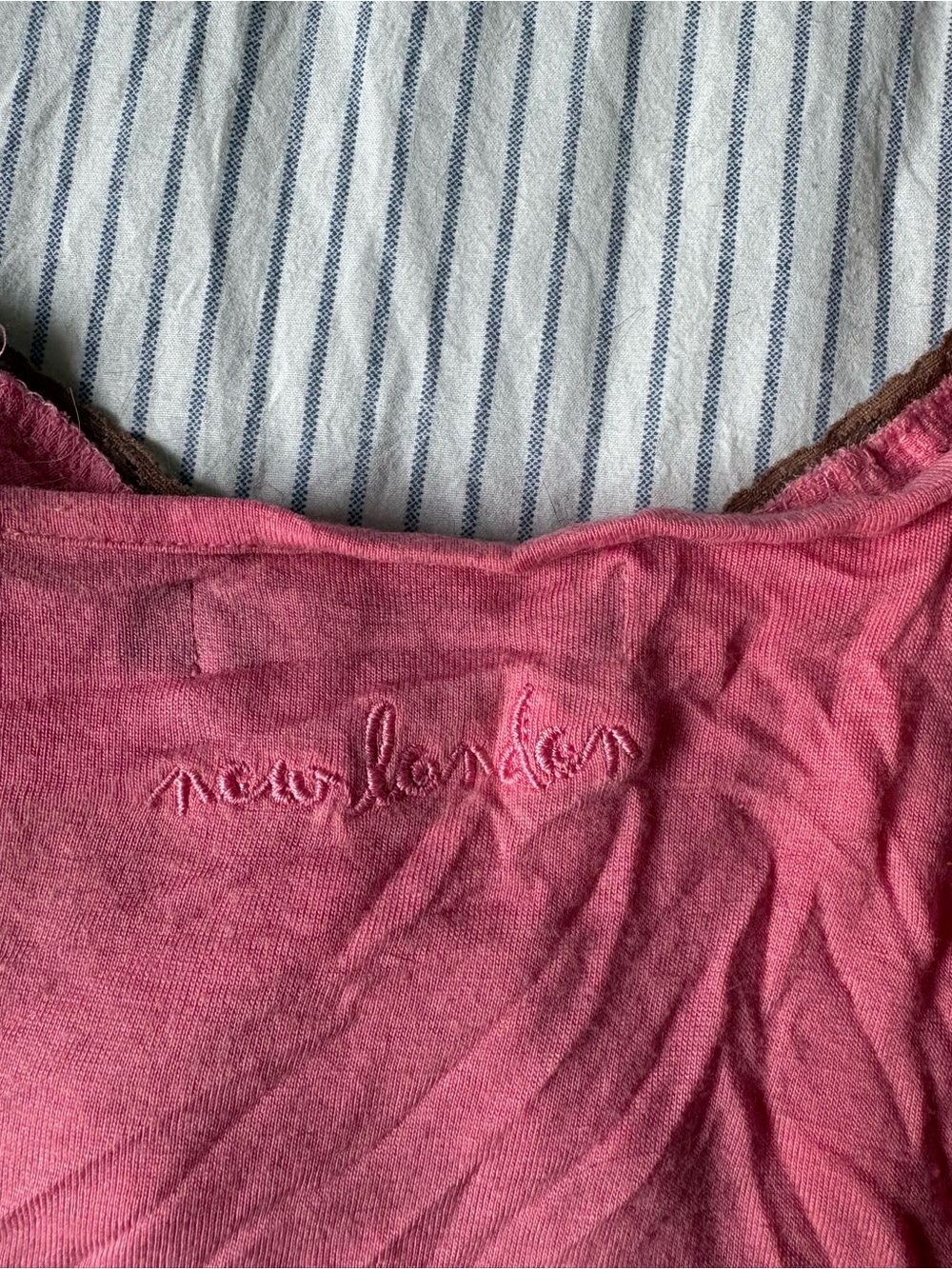 Pink and Brown Lace Trim Cami Tank - Picture 3 of 6
